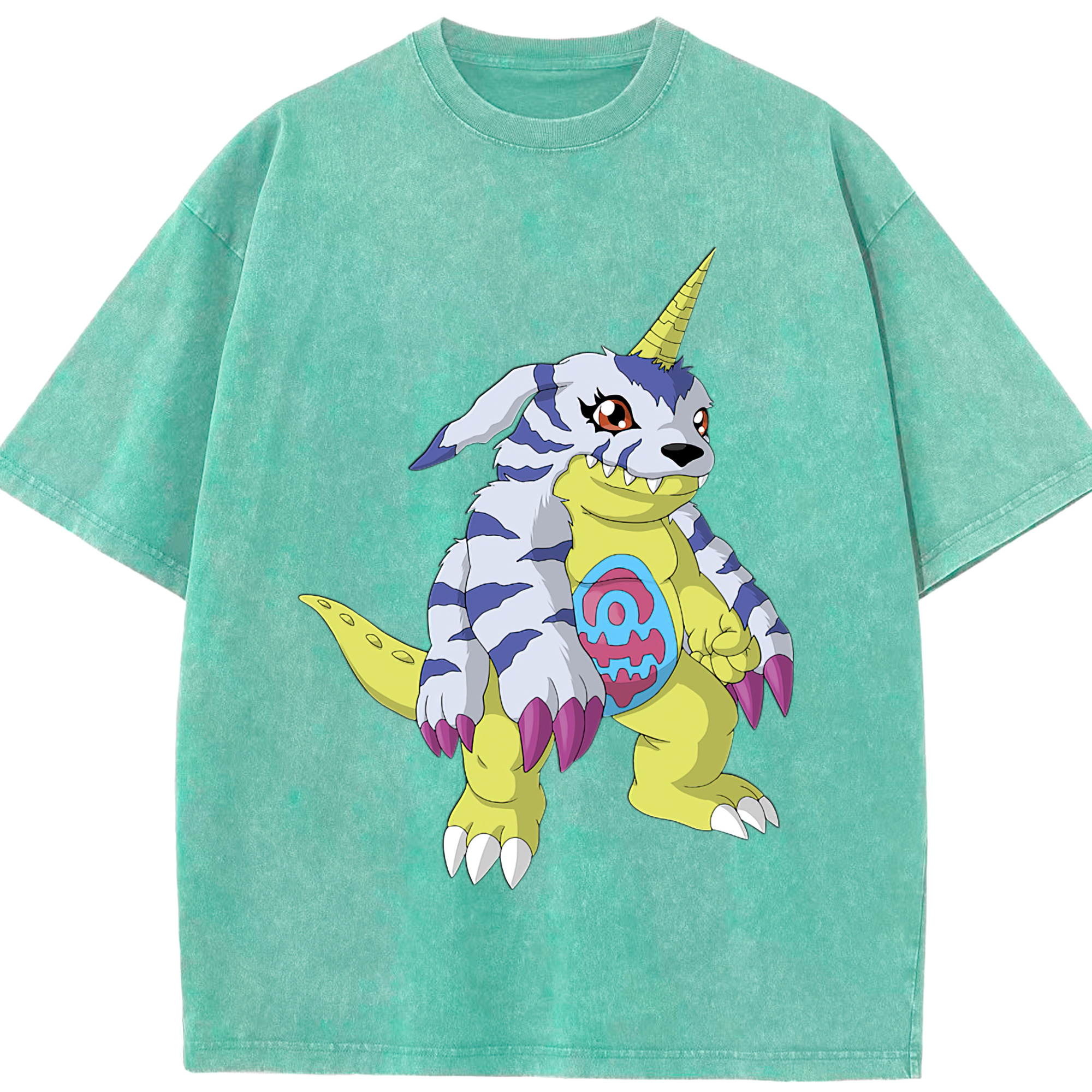 （画像用） Digimon デジタルモンスター/デジモン 綿100% ヴィンテージ風 半袖Tシャツ（フロントプリント）